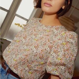 Nation LTD Heidi Cotton floral crop Blouse